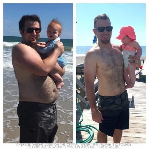 Before-and-after men's weight loss transformation photo, community member 5