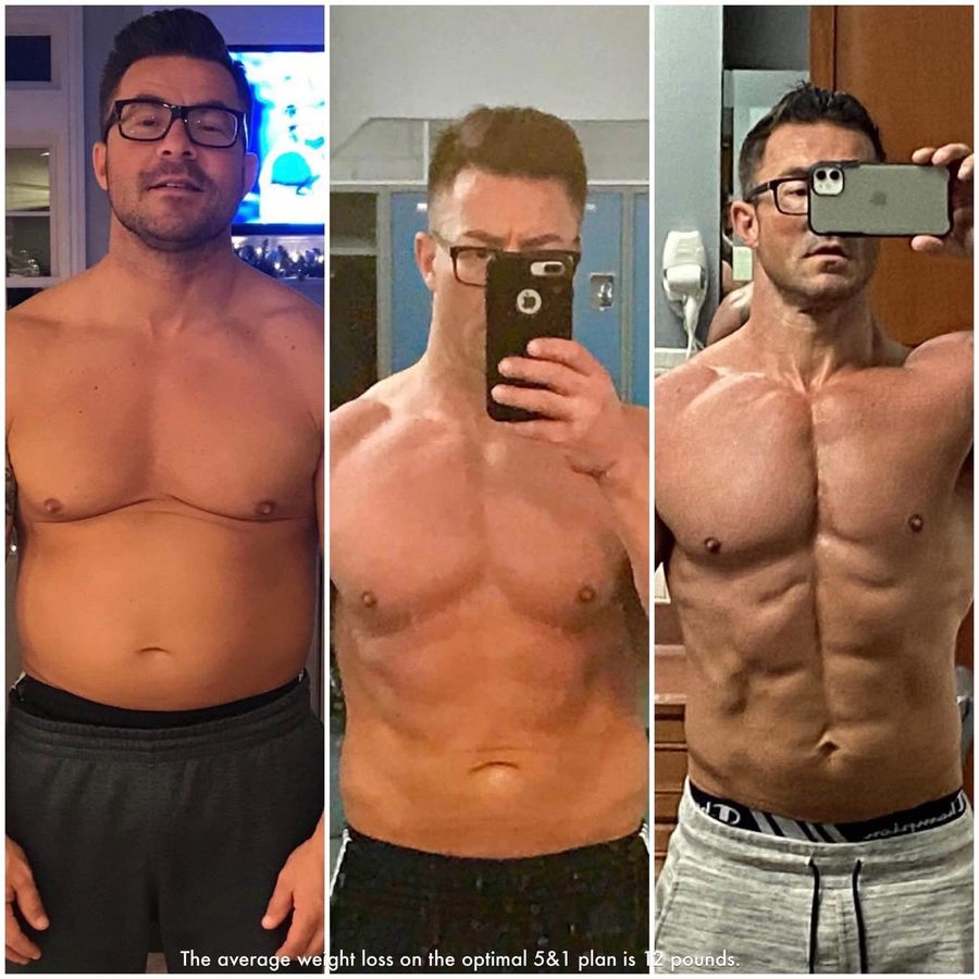 Before-and-after men's weight loss transformation photo, community member 6