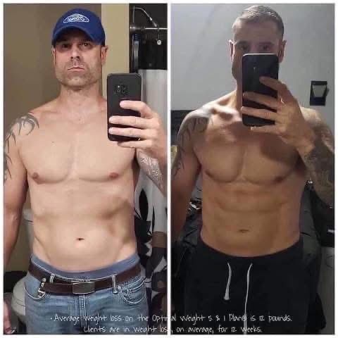 Before-and-after men's weight loss transformation photo, community member 9