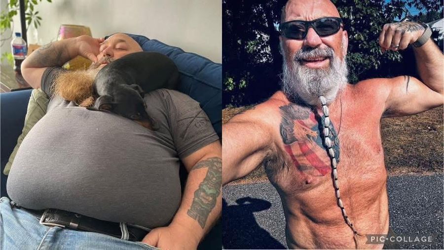 Before-and-after men's weight loss transformation photo, community member 15